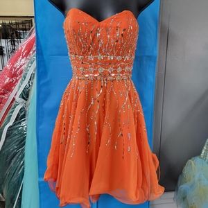 MORI LEE ORANGE HOMECOMING DRESS